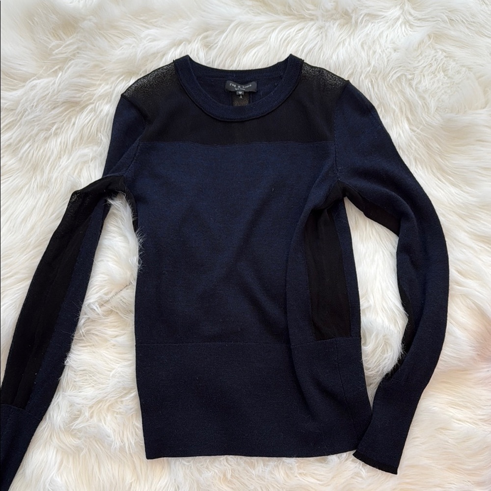 Rag & Bone Black and Navy Sweater